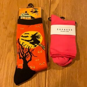 NWT Halloween socks & Express Salmon Socks